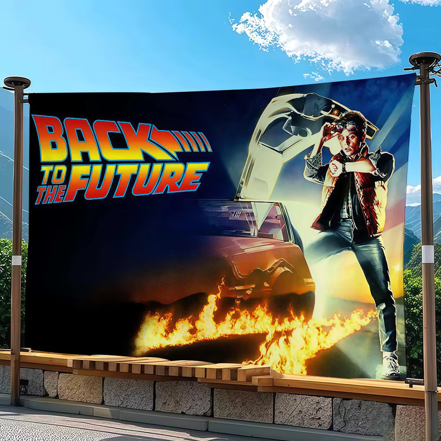 Warner Bros. Zurück in die Zukunft Flagge Wandkunst Dekoration Multicolor B: 60 cm, H: 40 cm - Bild 5