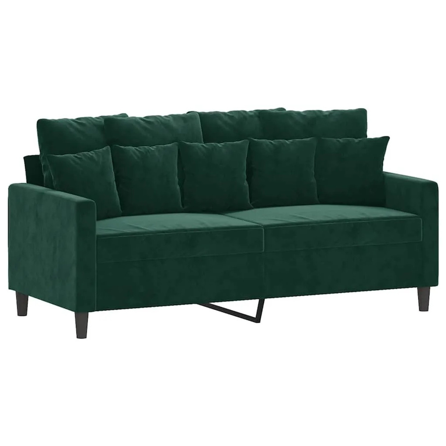 vidaXL 2-Sitzer-Sofa in Dunkelgrün mit Samtbezug und Metallrahmen - Bild 2