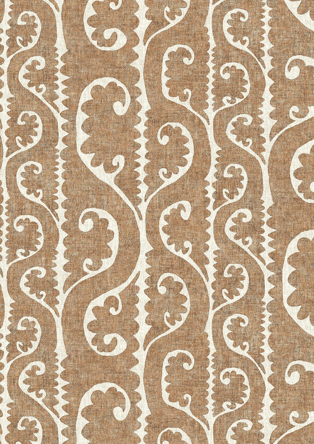 Lewis & Wood Tapete Totem Ginger in Braun mit botanischem und ethnischem Design - Bild 1