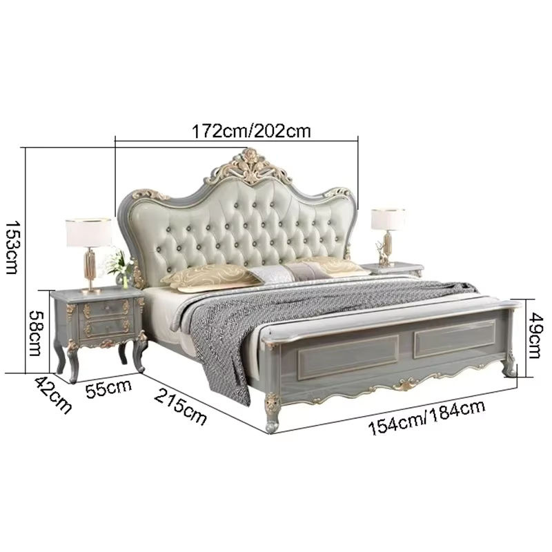 DUTRIEUX Vintage Schlafzimmerbett aus Massivholz im nordischen Design mit Holz-Kopfteil - Bild 3