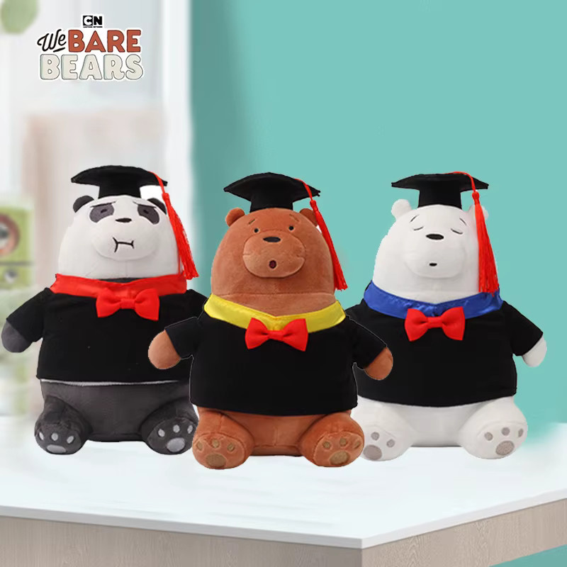 PHD We Bare Bears Panda-Puppe, Plüschtier, Doktorhut - Bild 2