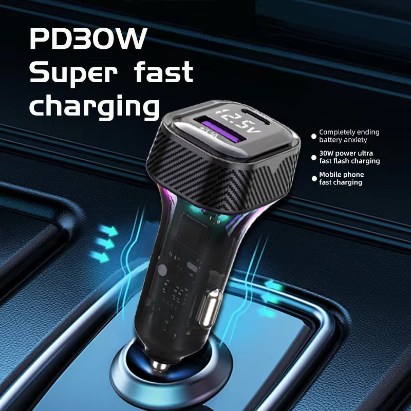 Schnellladeadapter für das Auto mit USB-C Anschluss 30W in Schwarz für 12V und 24V Fahrzeuge - Bild 3