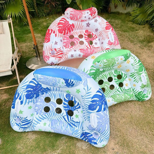 Rooxin Aufblasbare Wasserhängematte als Pool-Luftmatratze und Schwimmring für Erwachsene in Grün und Multicolour - Bild 1
