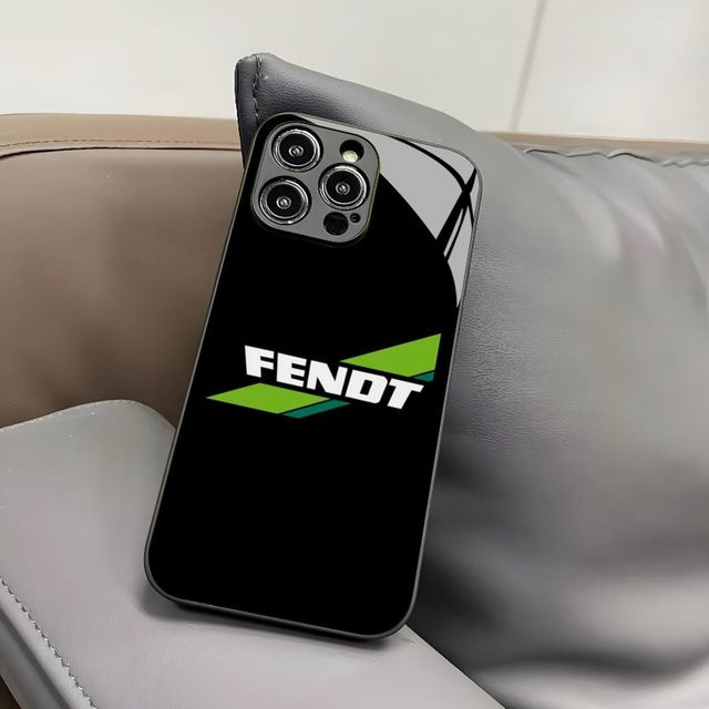 Fendt Handyhülle mit schwarzer Glasabdeckung für iPhone 16 15 14 13 12 11 Pro Max Mini XR XS X - Bild 1