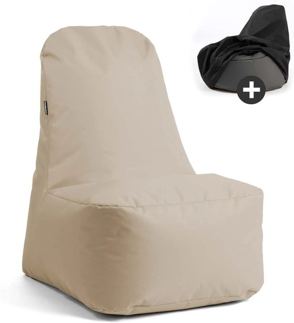 mokebo Sitzsack Sessel in Beige mit wasserabweisender Schutzhülle für Kinder, Jugendliche und Erwachsene - Bild 1
