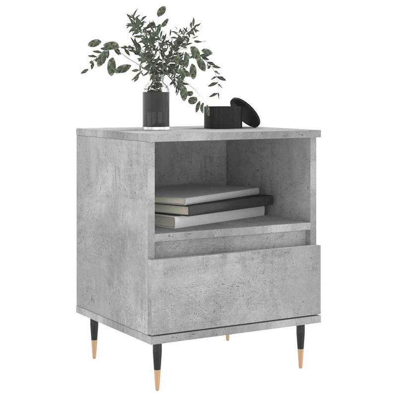 Vidaxl Nachttische 2er Set in Grau im modernen Design aus Beton und Metall, B/T/H: 40 x 35 x 50 cm - Bild 4