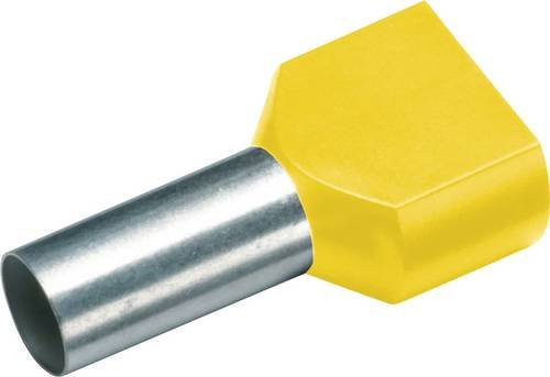 Cimco Zwillings-Aderendhülse 1mm² Teilisoliert Gelb 100 Stück - Bild 1
