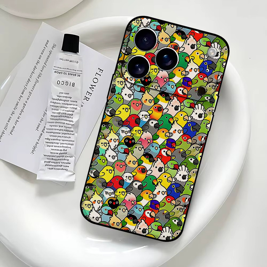 Mesuca Handyhülle mit süßem Papagei Motiv für iPhone 15, 16, 17 Pro Max und weitere Modelle, Multicolor - Bild 3
