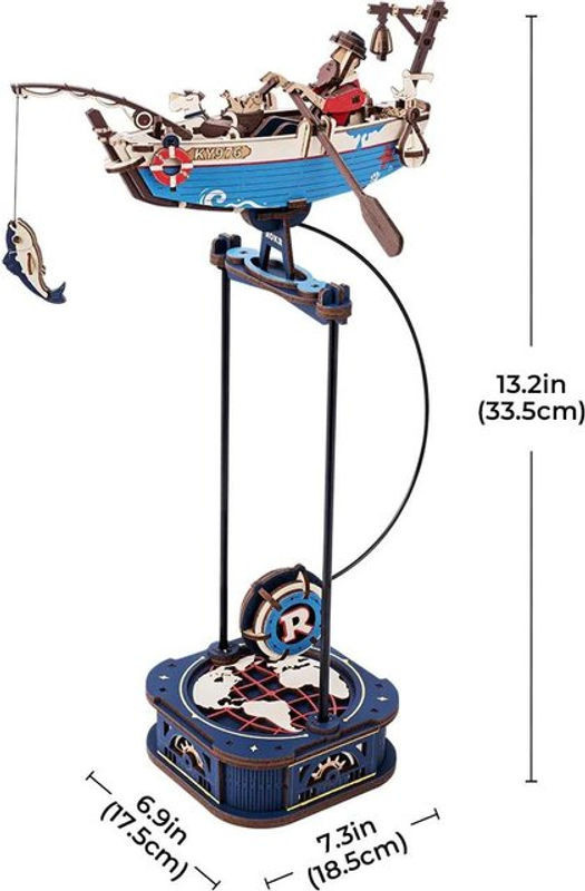 ROBOTIME ROKR Ozeanfischer Pendelwaage 3D Holzpuzzle Boot MCD02 - Bild 1