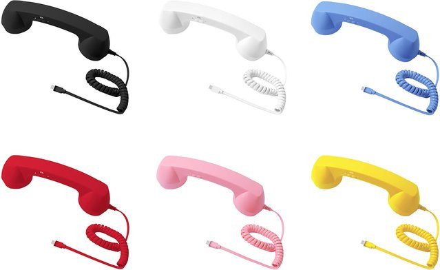 ALLOET Retro-Telefonhörer Multifunktionaler Mobiltelefonempfänger mit USB-C Anschluss in Pink - Bild 1