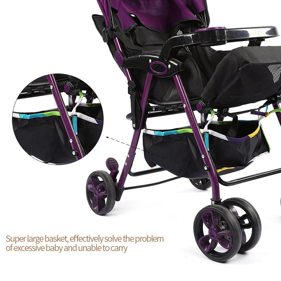 TOMTOP JMS Aufbewahrungskorb für Kinderwagen und Buggy aus 600D Oxford-Gewebe, Schwarz - Bild 6