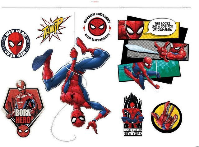 Komar Deko-Sticker Spider-Man Head, Multicolor, Breite: 100 cm, Höhe: 70 cm - Bild 1