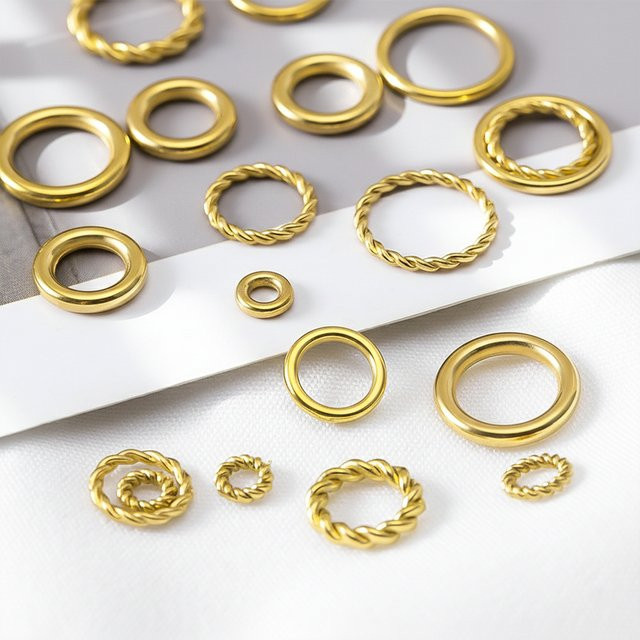 MINGXUAN Kreisverbinder Edelstahl, Gold, 20 Stück - Bild 1