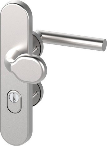 BASI Kombi-Schutzbeschlag SBK 7500 ES1 ZA in Edelstahl Silber mit L-Form und Click-System - Bild 1