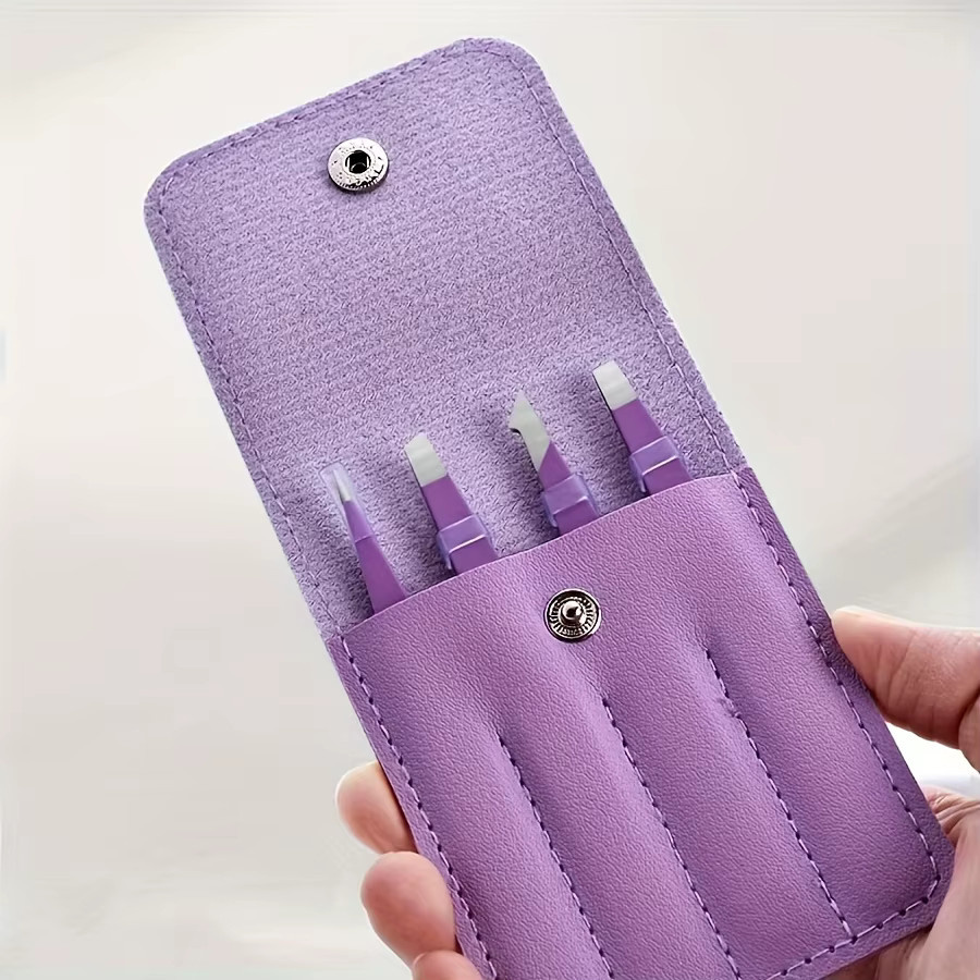 Define Beauty Pinzetten-Set, 4-teilig, Edelstahl, Violett, Unisex - Bild 2