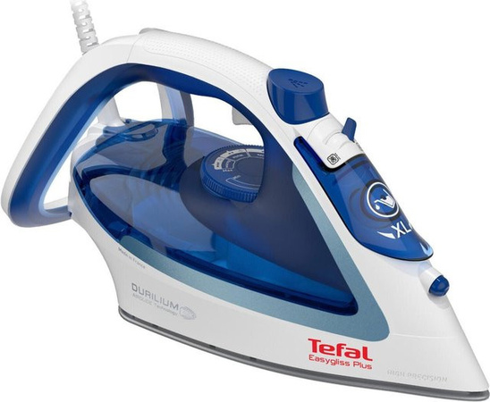 Tefal Easygliss 2 FV5736E0 Trocken- & Dampfbügeleisen mit Durilium Airglide Bügelsohle in Blau-Weiß