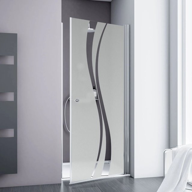 Schulte Drehtür Alexa Style 2.0 Dekor Liane für Nische, Glas transparent/silber, B: 80 cm, H: 192 cm - Bild 1