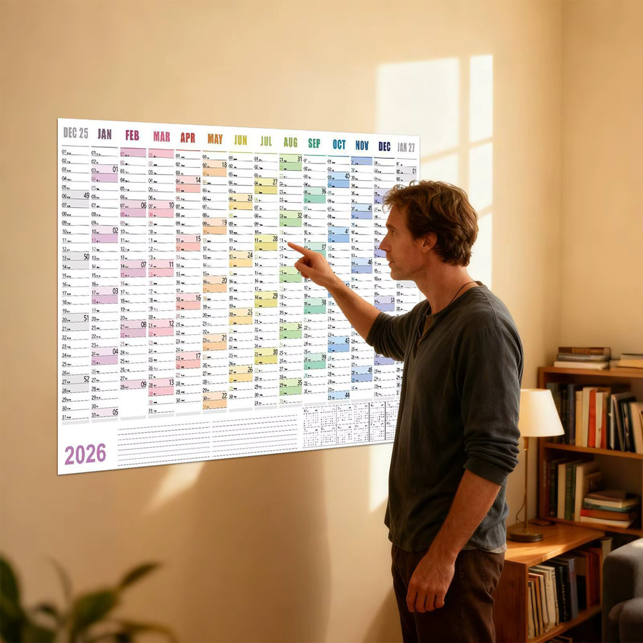 2026 Wandkalender Monatskalender Multicolor B: 74 cm, H: 52,5 cm, T: 0,5 cm - Bild 2