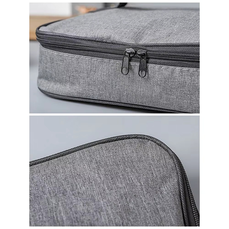 ISKYBOB Tragbare Quadratische Thermische Lunch-Tasche in Grau - Bild 3