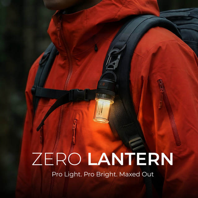 FLEXTAIL Zero Lantern Ultraleichte 2-in-1 LED Campinglampe, 300 Lumen, Schwarz, IPX5 Wasserdicht mit wiederaufladbarem Akku - Bild 1