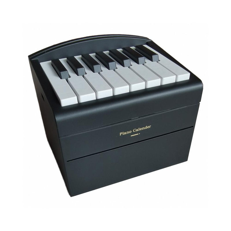 TOMTOP JMS Spielbarer Mini Klavier Schreibtischkalender 2024 mit 15 Tasten und Musik-Kalenderkarten in Weiß - Bild 5