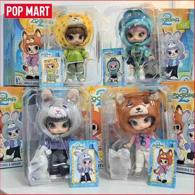 POP MART Molly Zootopia V1 und 1/12BJD V2 Serie Anime Actionfigur Blind Box Multicolor - Bild 1