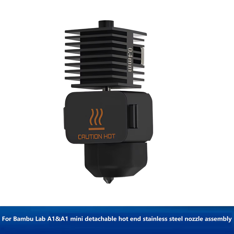 H2D Hotend-Kit für Bambu Lab A1 und A1 Mini mit gehärteten Stahldüsen in 0,2 mm, 0,4 mm, 0,6 mm und 0,8 mm für FDM 3D-Drucker in Schwarz - Bild 2