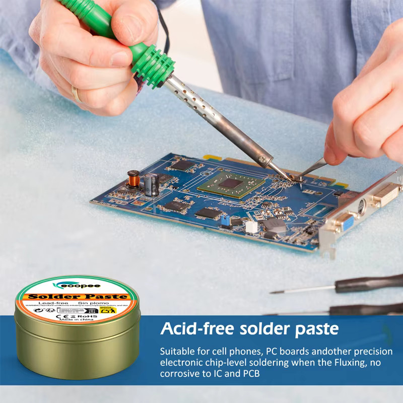 Bleifreie Kolophonium-Lötpaste für Elektronik-Leiterplatten in Gelb - Bild 3