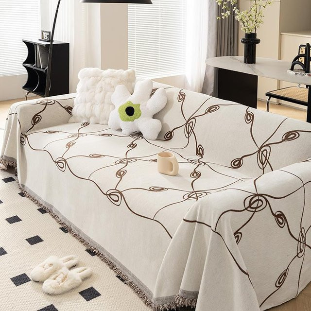Super Six Sofaüberwurf aus Chenille-Stoff für alle Jahreszeiten, B/B: 90 x 90 cm - Bild 1