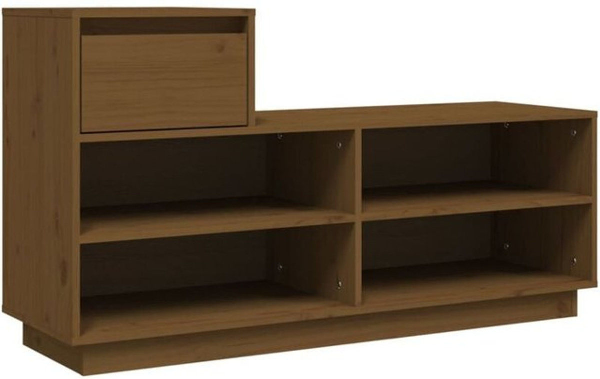 Schuhregal aus Massivholz Kiefer im Landhausstil von vidaxl, Farbe Braun, B/T/H: 110 x 34 x 61 cm - Bild 1