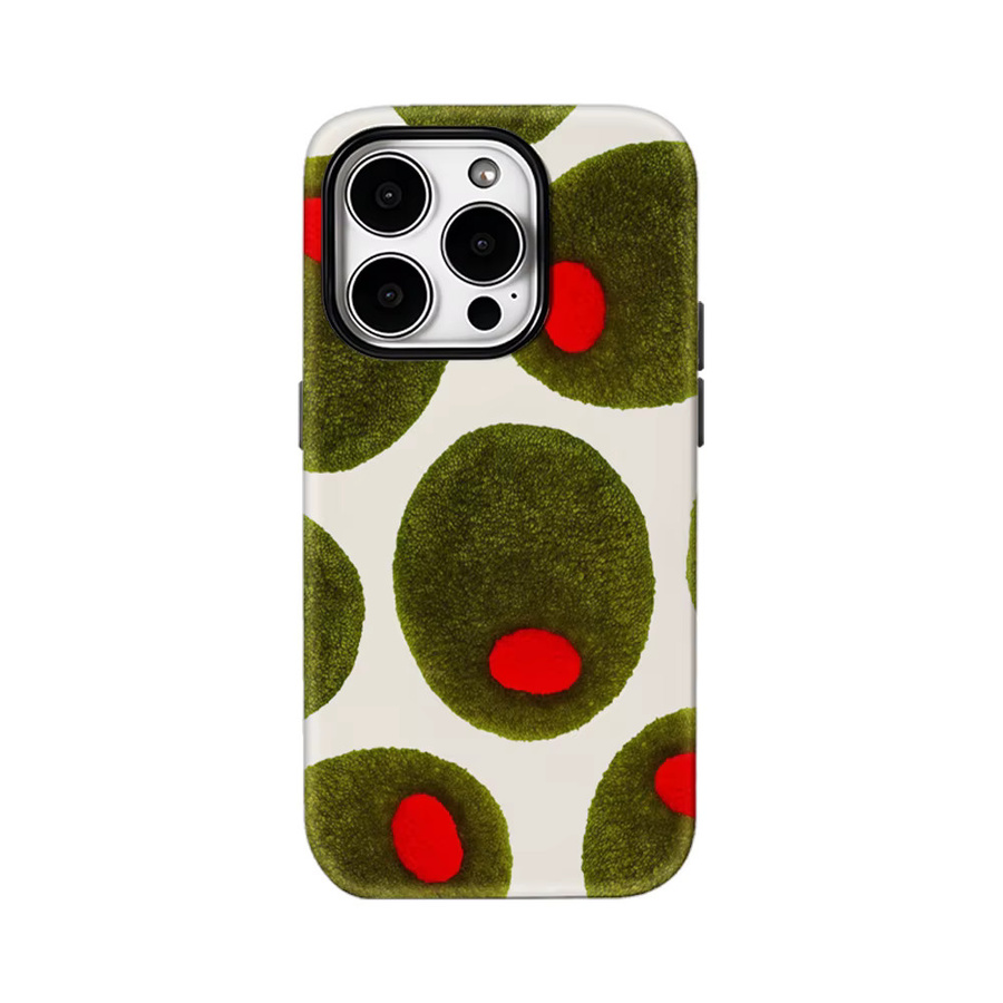 Potdemiel Olive Dot Handyhülle für iPhone 17 16 15 14 13 12 Pro Max Plus mit doppelschichtiger Rückseite in Grün Multicolour - Bild 7