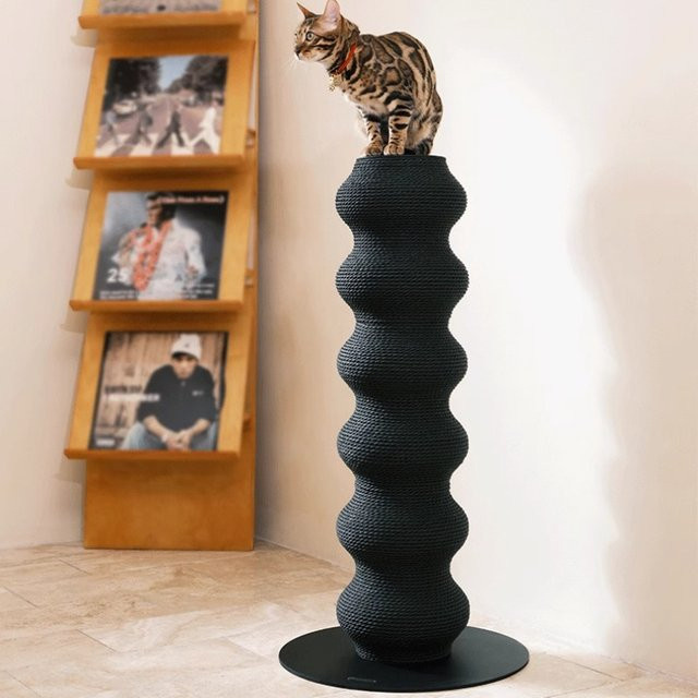 LZJV Kratzbaum für Katzen in Schwarz mit abnehmbarem Zubehör und modernem Design, Höhe: 90 cm - Bild 1