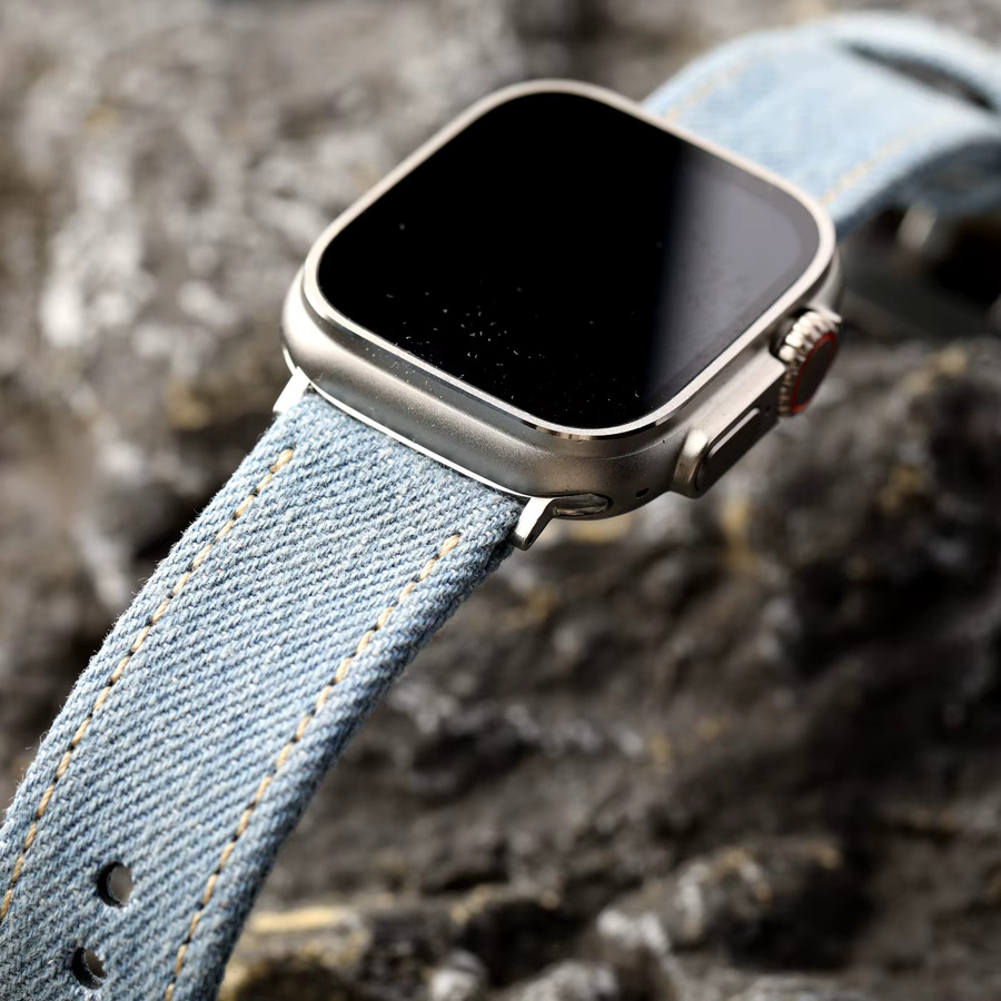 Raystray Uhrenarmband Jeans, Textil/NATO, Retro, kompatibel mit Apple Watch 49mm 46mm 45mm Ultra S12 - Bild 2