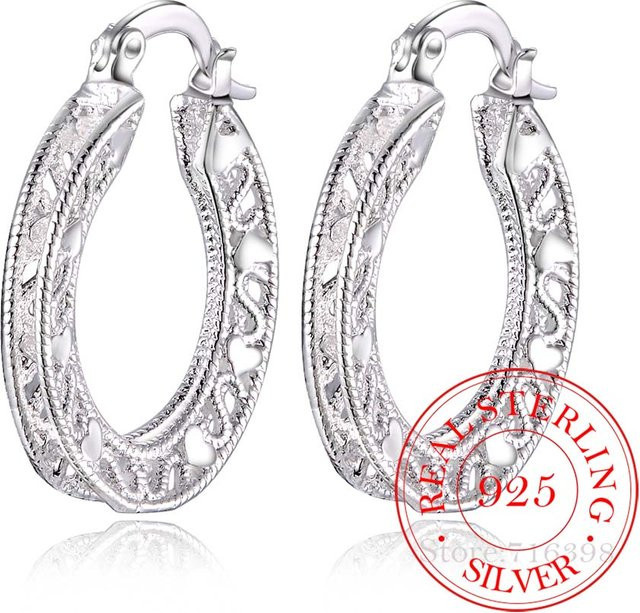 Allbestart Creolen 925 Silber, Vintage, Weiß, Damen - Bild 1