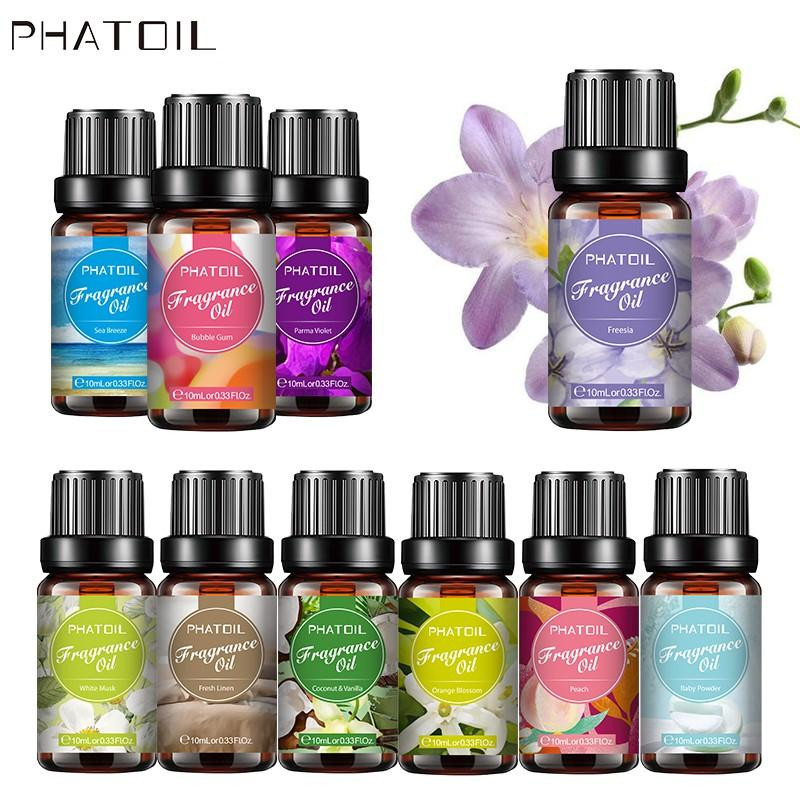 PHATOIL Parfümöl-Set für Aromatherapie und DIY-Projekte mit Pipette, Sorten: Palmarosa, Freesie, Kokosnuss und Vanille, 10 ml pro Flasche, bernsteinbraunes Glas - Bild 5