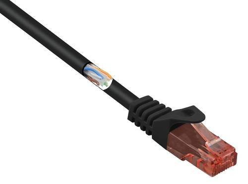 Renkforce RF-5043806 RJ45 Patchkabel CAT 6 U/UTP Ethernet/LAN Schwarz, Länge: 3,00 m - Bild 1