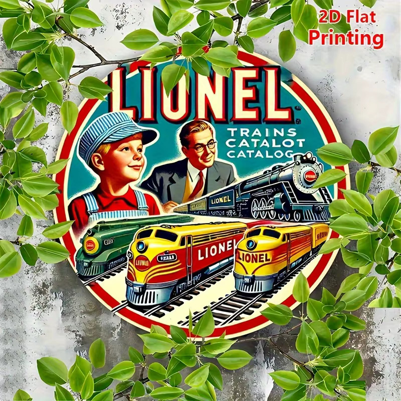 Potdemiel Vintage Wandkunst aus Metall Lionel Train Katalogcover, Mehrfarbig, B/H: 20,3 x 20,3 cm - Bild 4
