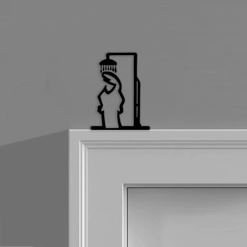 JETTING Wanddekoration Duschfigur aus Metall in Schwarz minimalistisches Design - Bild 3