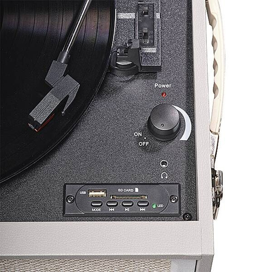 Denver VPR-250 Plattenspieler in Grau mit FM-Radio, Bluetooth und USB-Recording - Bild 3
