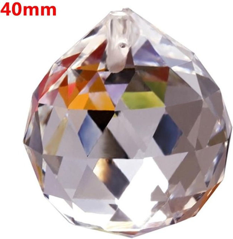 Facettierter Feng Shui Kristall Sonnenfänger aus K9 Kristall, transparente Kugel in verschiedenen Größen, Durchmesser: 40 mm - Bild 1