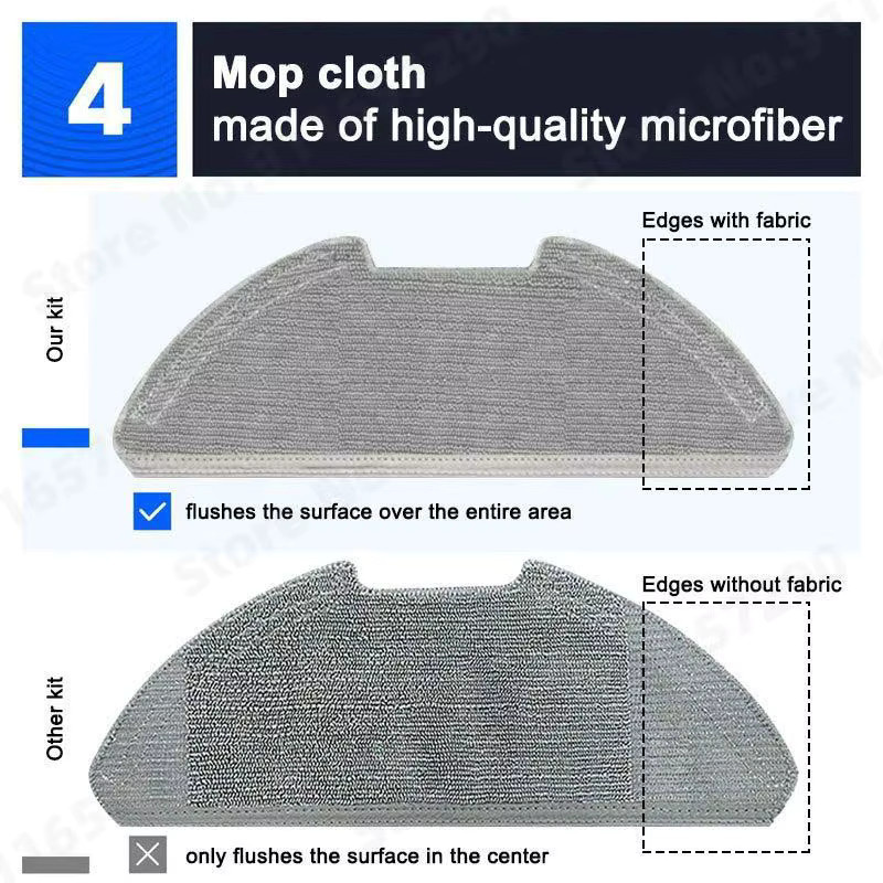 Xiaomi Mi Robot Vacuum-Mop 2 Pro/Lite Zubehör-Set mit Hepa-Filter, Wischmopp, Hauptbürste und Seitenbürste in Weiß - Bild 3