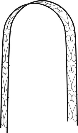 Outsunny Rosenbogen aus Stahl in Schwarz als Gartenbogen für Kletterpflanzen, Höhe: 230 cm, Breite: 37 cm, Tiefe: 37 cm