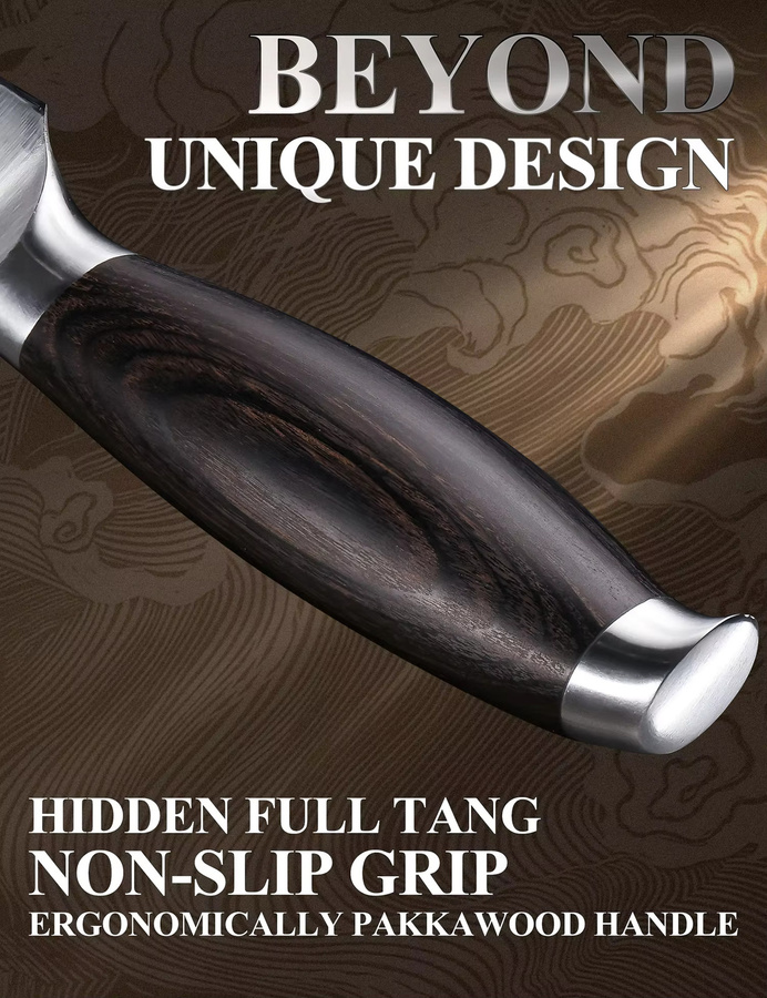 WILDMOK Allzweckmesser aus deutschem Stahl mit ergonomischem Holzgriff, 12,7 cm - Bild 3