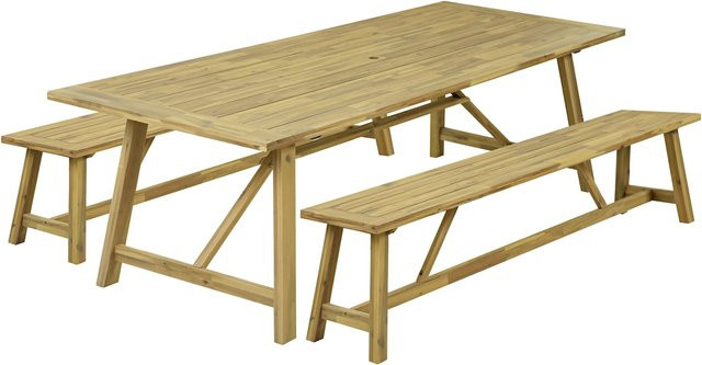 3-teilige Sitzgruppe SYDNEY von Garden Pleasure aus braunem Akazienholz (FSC-zertifiziert) - Bild 1