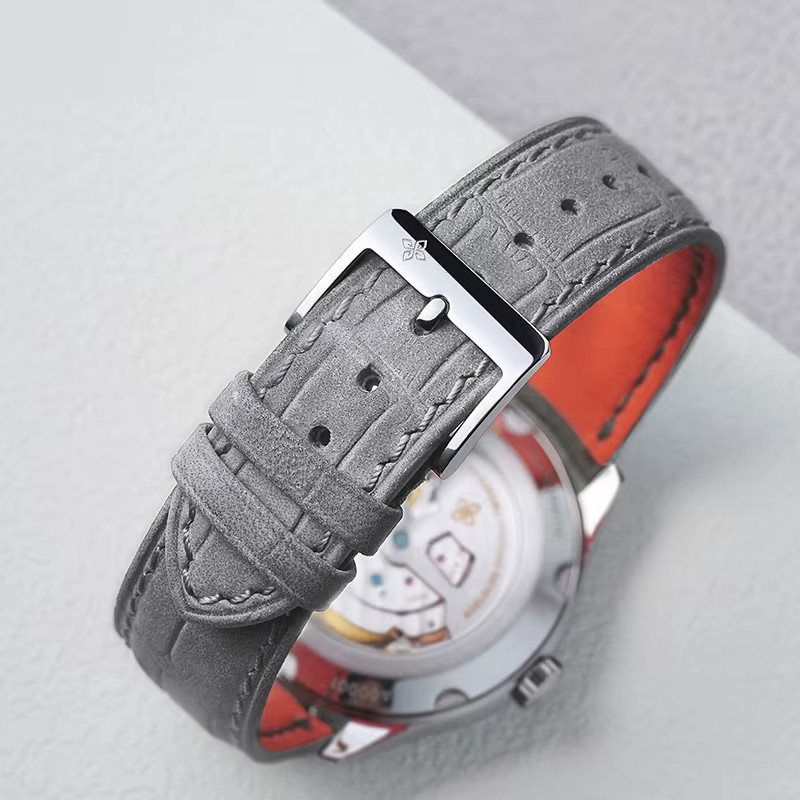 AGELOCER Automatik-Armbanduhr, Edelstahl, Leder, Herren - Bild 3