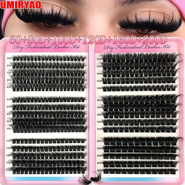 UMIRYAO Wimpernbuch, 500 Stück, Wispy-Wimpern, 10–18 mm, Unisex - Bild 1