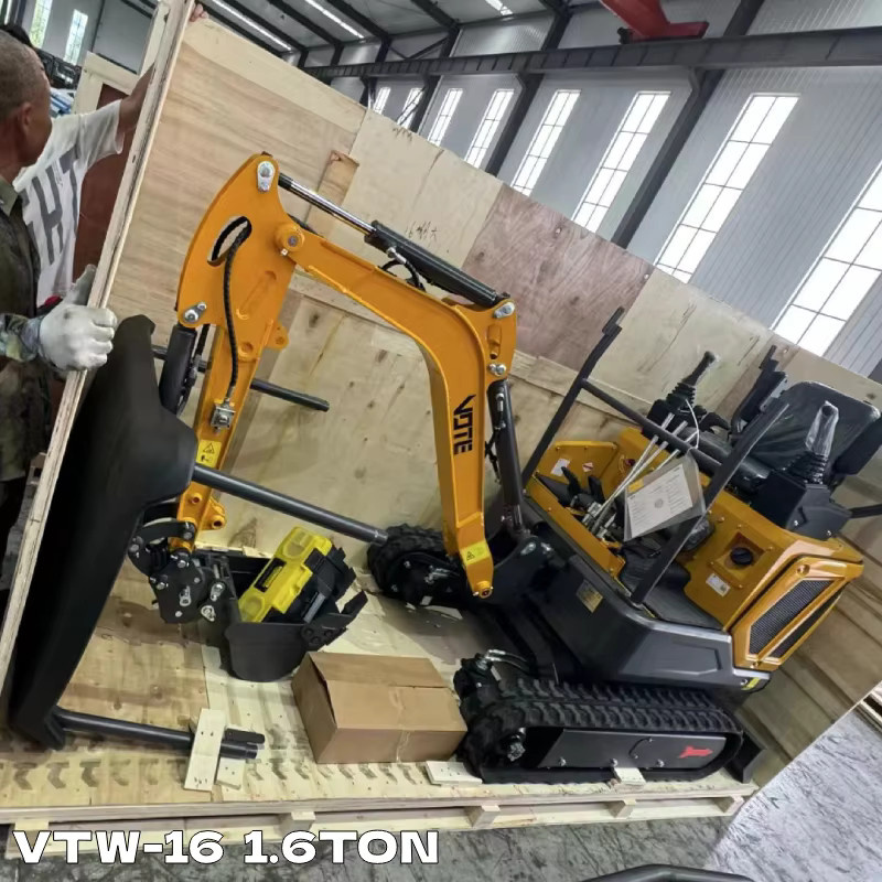 Multifunktionaler Mini-Bagger mit Raupenfahrwerk und Dieselmotor in Gelb, 1 bis 2 Tonnen, CE & Euro 5 zertifiziert - Bild 1
