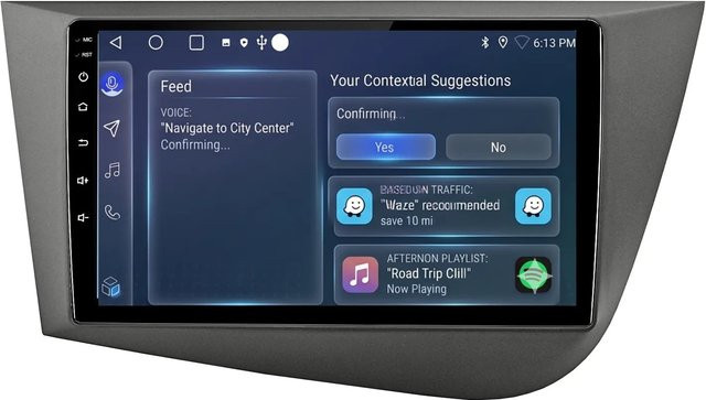 Junsun 9 Zoll Autoradio mit Bluetooth und GPS für Seat Leon 2005 bis 2012 in Schwarz - Bild 1