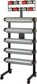 Rocholz Multi Vario fahrbarer Ständer mit 5 Abrollern in Silber - Bild 1