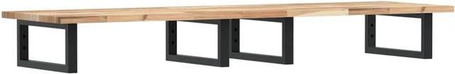 vidaXL Waschbeckenregal zur Wandmontage aus Stahl und Akazienholz in Schwarz-braun - Bild 1
